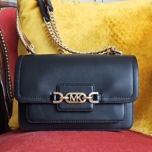 Michael Kors Black Crossbody/Shoulder Bag with Gold Chain